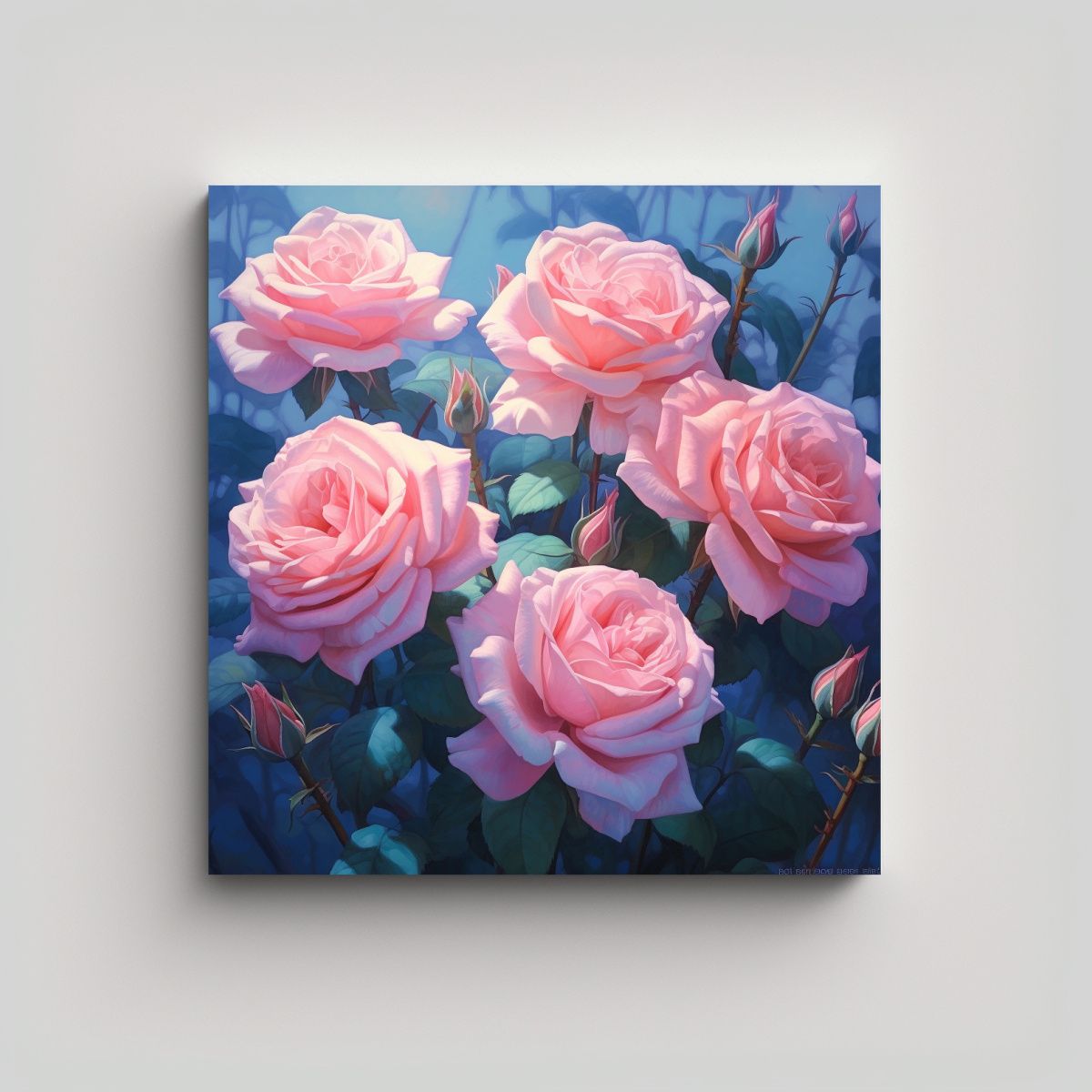 GENERICO - Bellas Rosas En Flor Arte Abstracto Alegre 80x80 Cm