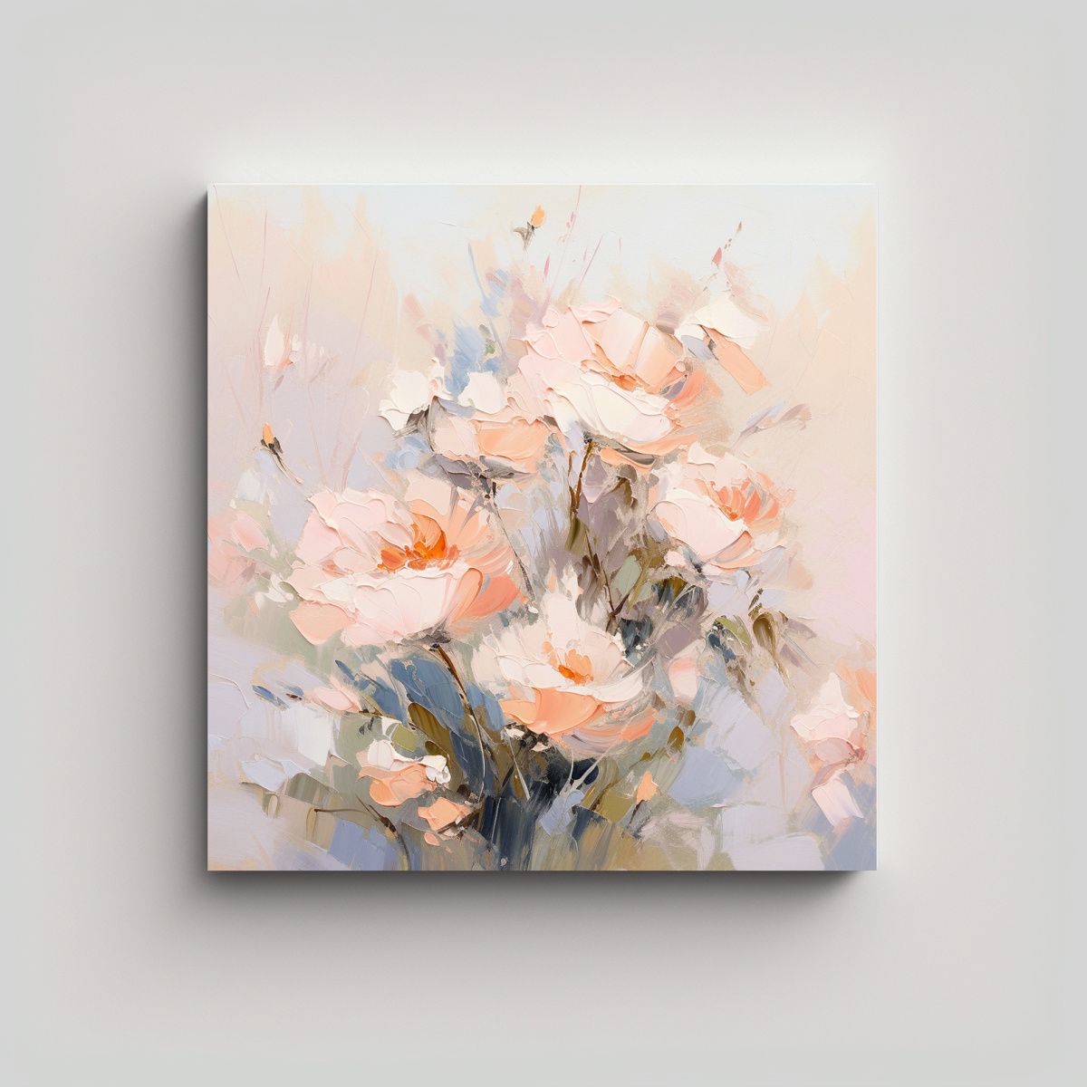 GENERICO - Cuadro De Flores En Lienzo Armonía Cromática A 80x80 Cm