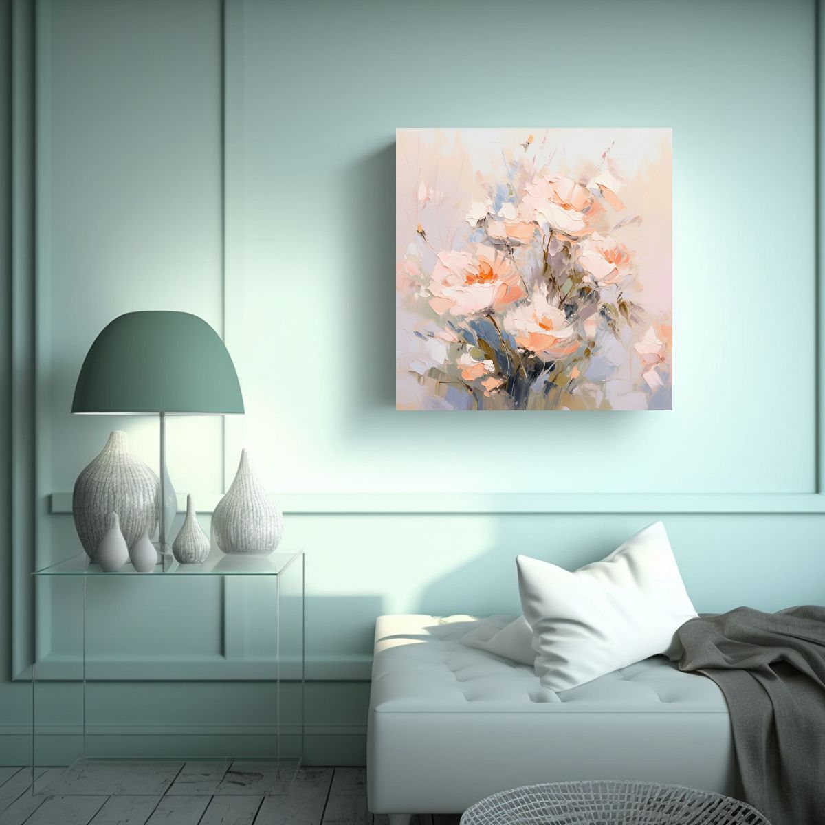 GENERICO - Cuadro De Flores En Lienzo Armonía Cromática A 80x80 Cm