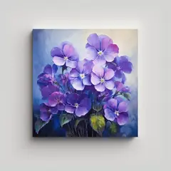 GENERICO - Pintura De Pared Abstracta Escena De Violetas 90x90 Cm