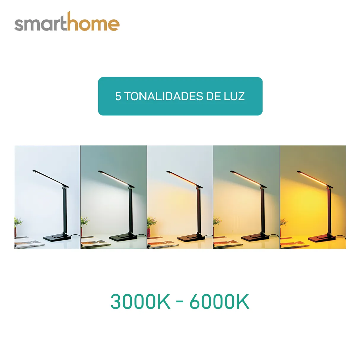 Lámpara Led de Aluminio Recargable Smarthome, marca GENERICO - Foto 2