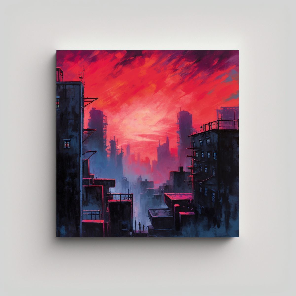 GENERICO - Cuadro Con Vista De La Ciudad En Perspectiva 70x70 Cm