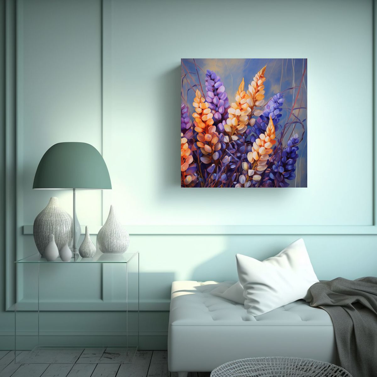 GENERICO - Cuadro Inspirador De Grano Lupino En Esquema 80x80 Cm.