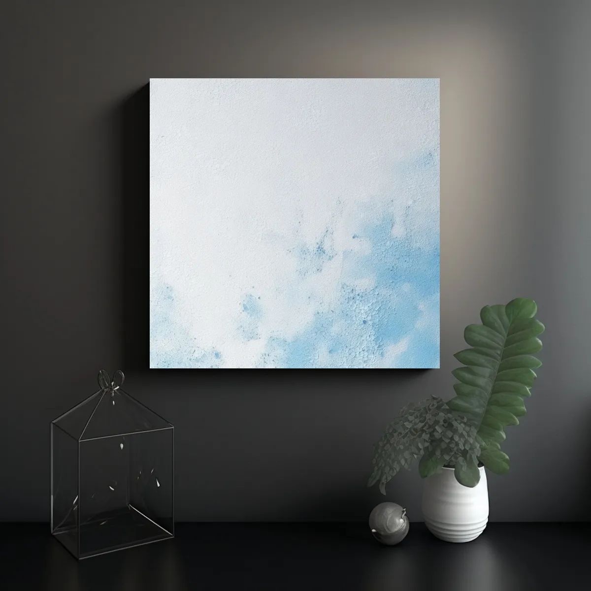 GENERICO - Cuadro Impreso Estrellados Azul Claro Textura Y 80x80 Cm