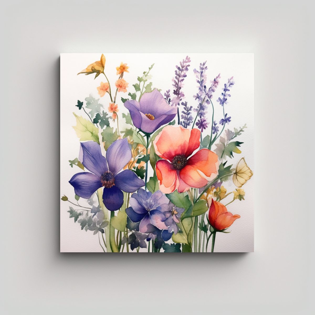 GENERICO - Expresión Full Color En Lienzo Con Flores Y 70x70 Cm