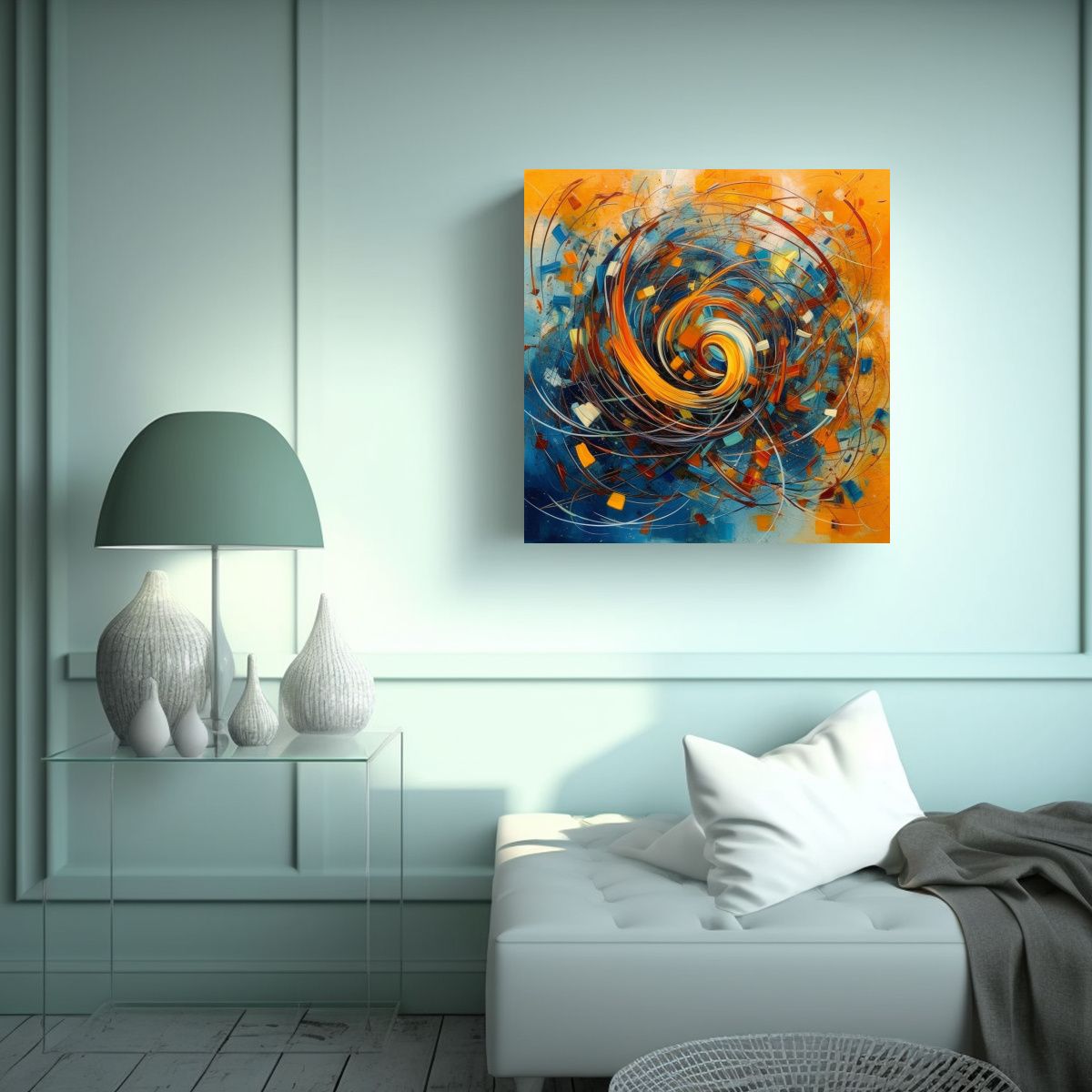 GENERICO - Cuadro Moderno Temática Abstracta De Fibici 90x90 Cm