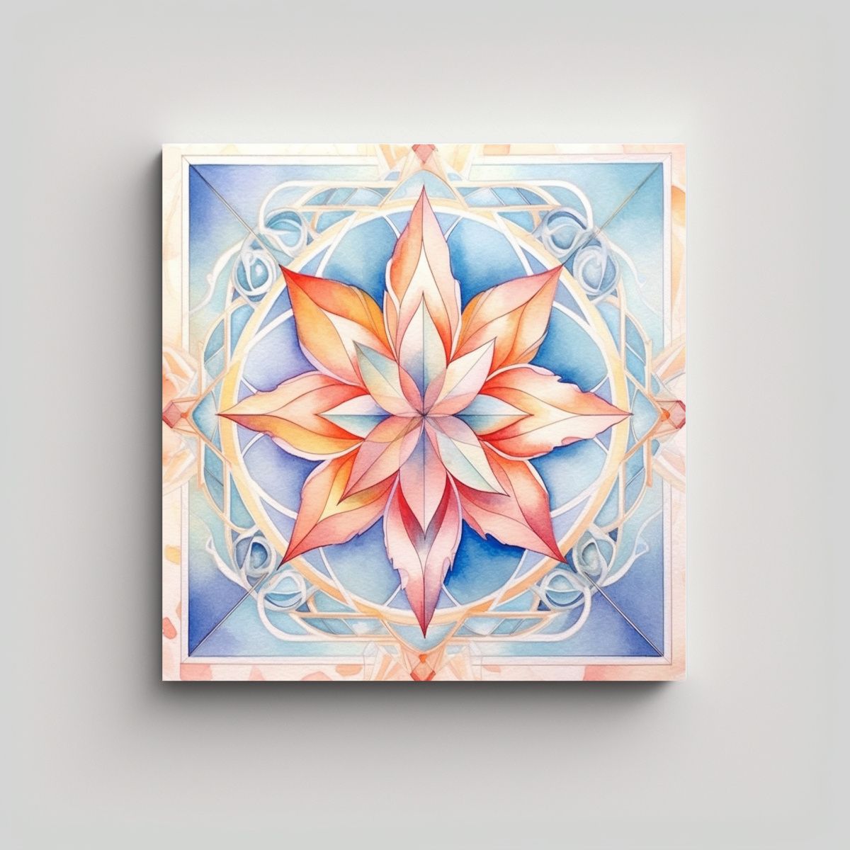 GENERICO - Cuadro De Inspiración Floral En Acuarela 90x90 Cm