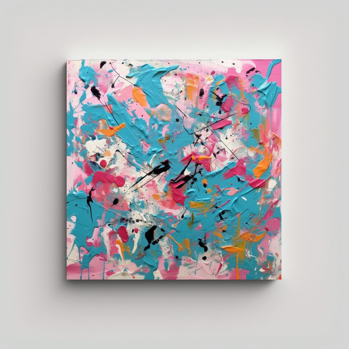 GENERICO - Cuadro Conceptual Pop Art En Turquesa Y Rosa 90x90 Cm
