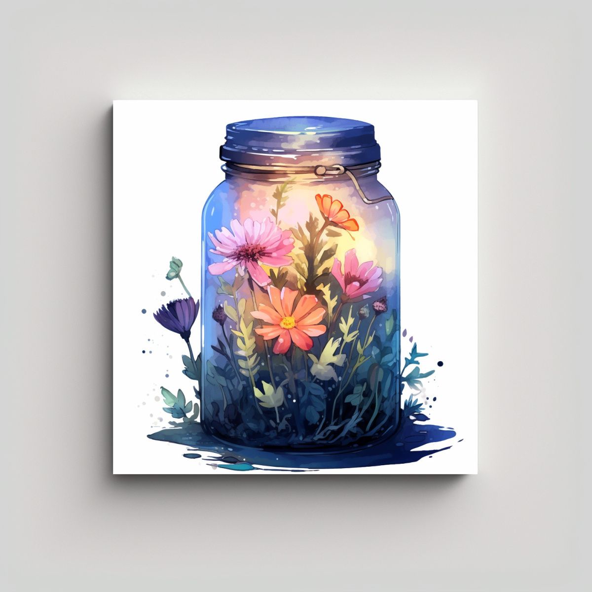 GENERICO - Ilustración Estética De Flores Silvestres En 80x80 Cm