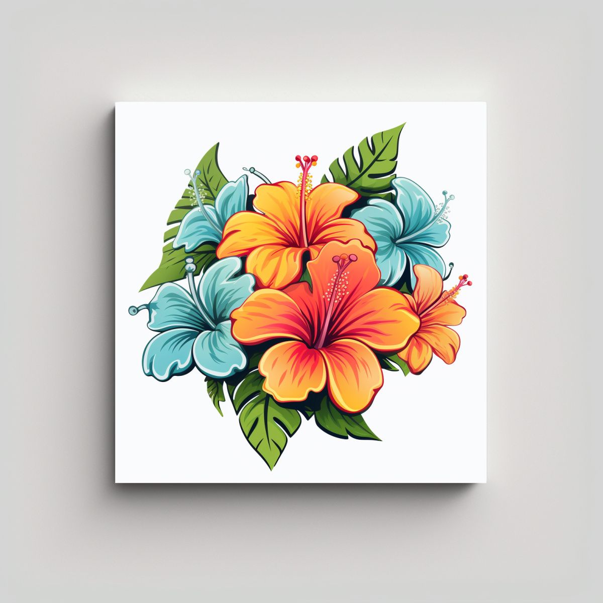 GENERICO - Cuadro Decorativo Cultura Hawaiian En Lienzo Con 80x80 Cm