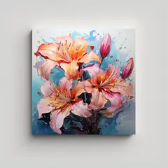 GENERICO - Cuadro Modernos Estética Flores De Lirios En 70x70 Cm