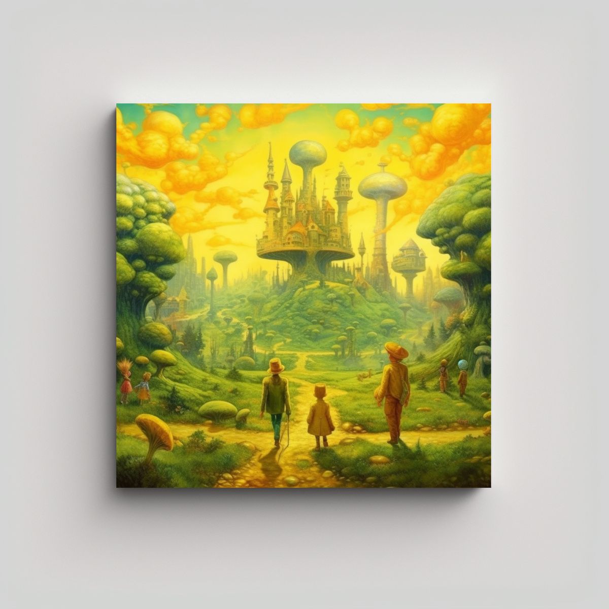 GENERICO - Cuadro Impreso Estilo Minimalista Fantasía En 90x90 Cm