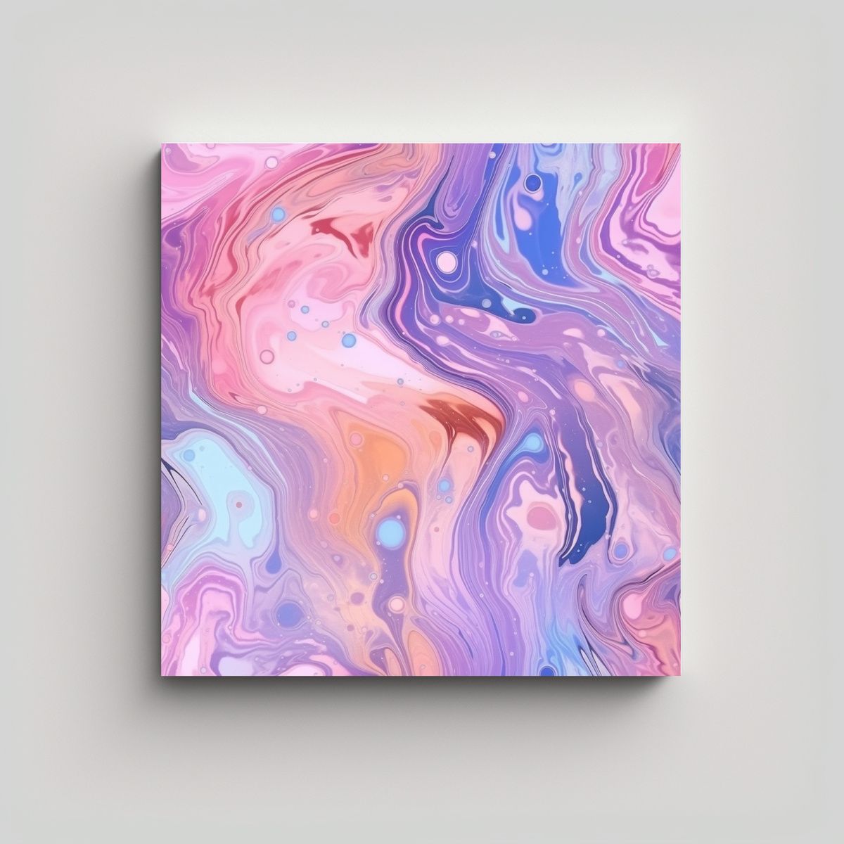 GENERICO - Lienzo Galaxia Etérea Exuberante Con Vertido De 80x80 Cm