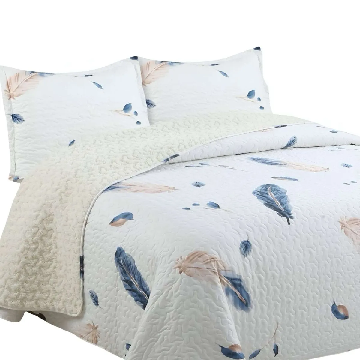 GENERICO - Quilt con sherpa 2 plaza 230 cm x 250 cm