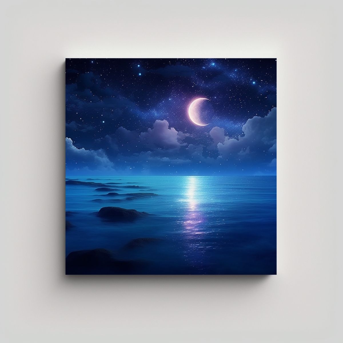 GENERICO - Pintura Decorativa Reflectante De Estrellas 90x90 Cm.