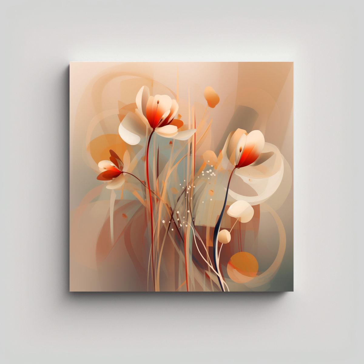 GENERICO - Inspiración Lienzo Flores Abstractas 70x70 Cm