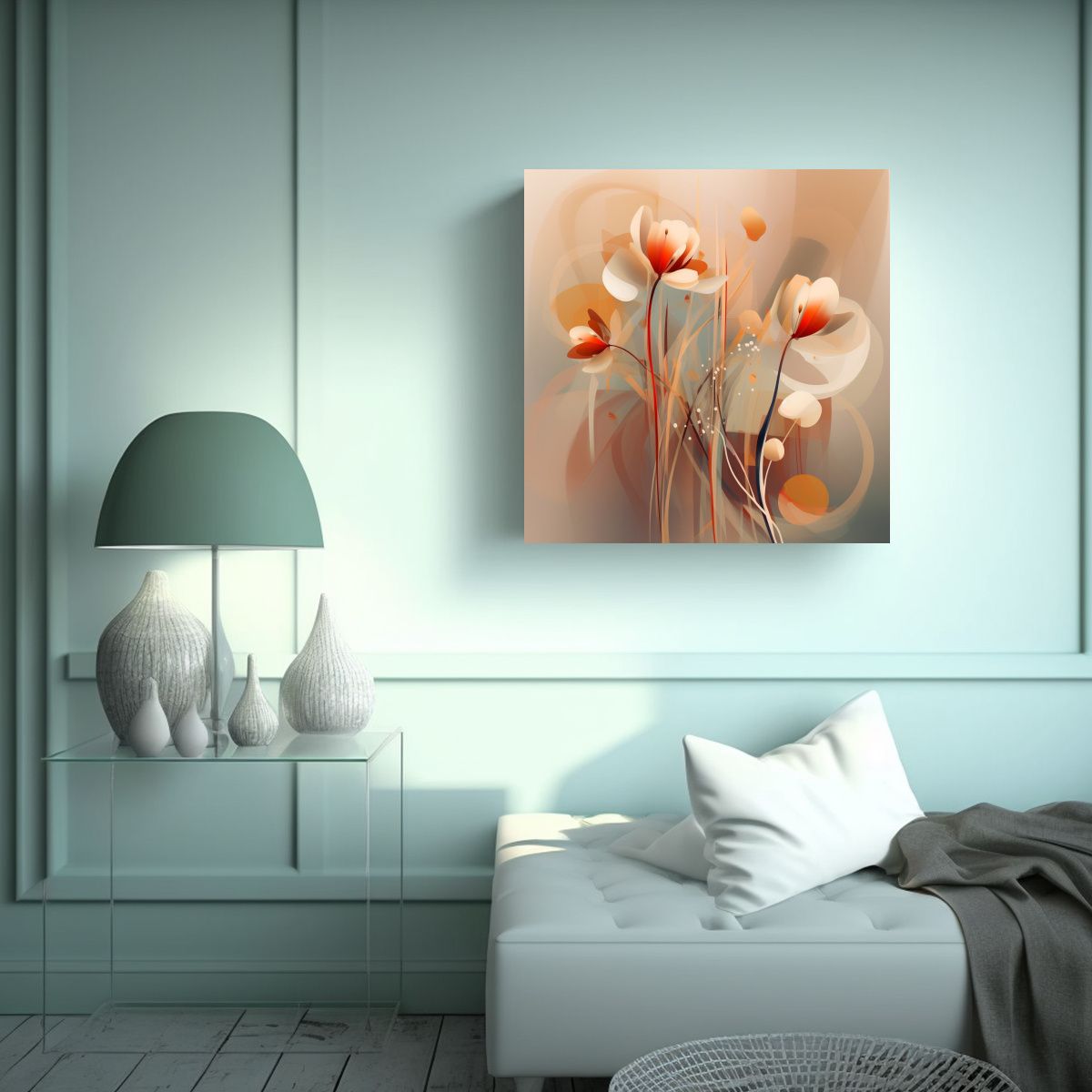 GENERICO - Inspiración Lienzo Flores Abstractas 70x70 Cm
