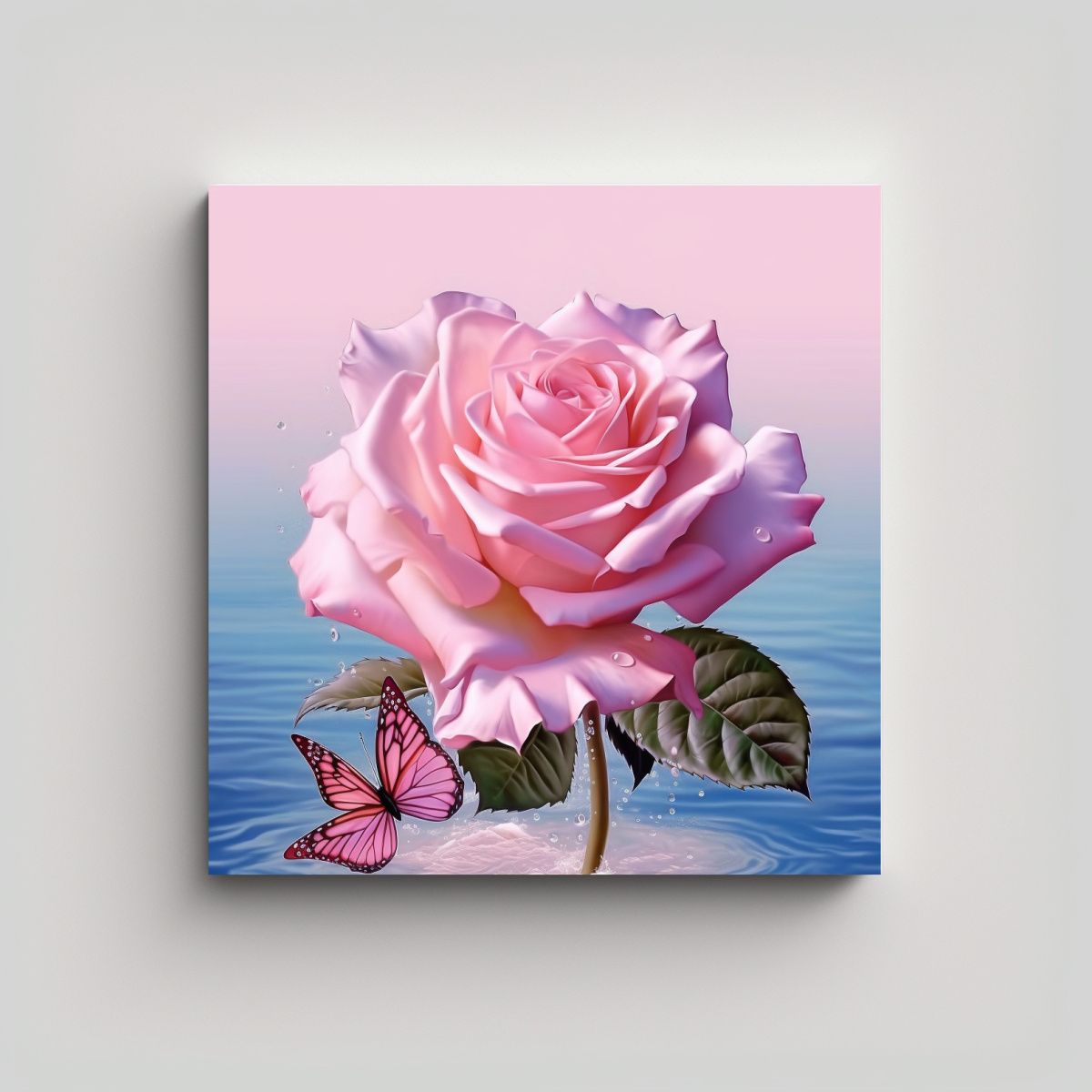 GENERICO - Arte De Pared - Rosa Grande Y Hermosa En Vista 80x80 Cm.