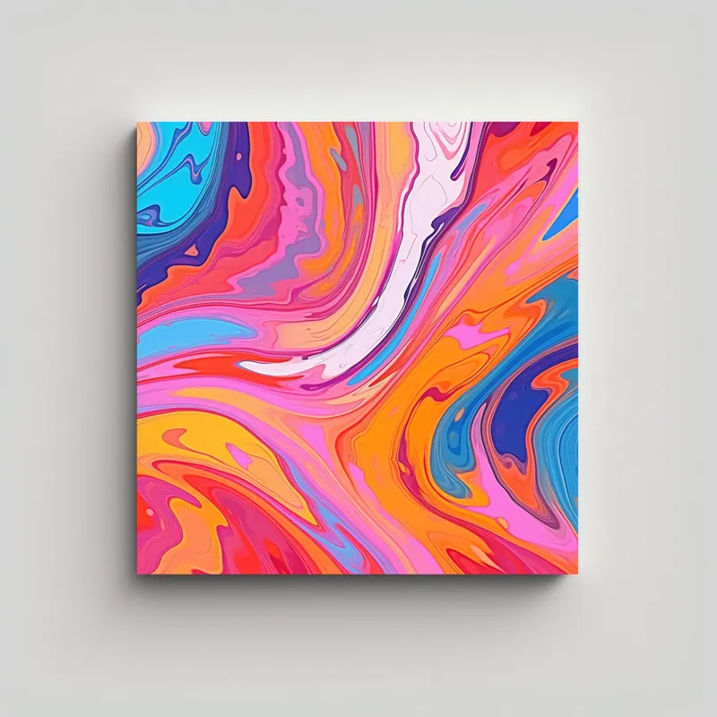 GENERICO - Cuadro Pared Movimiento Psychedelic Swirls De 90x90 Cm