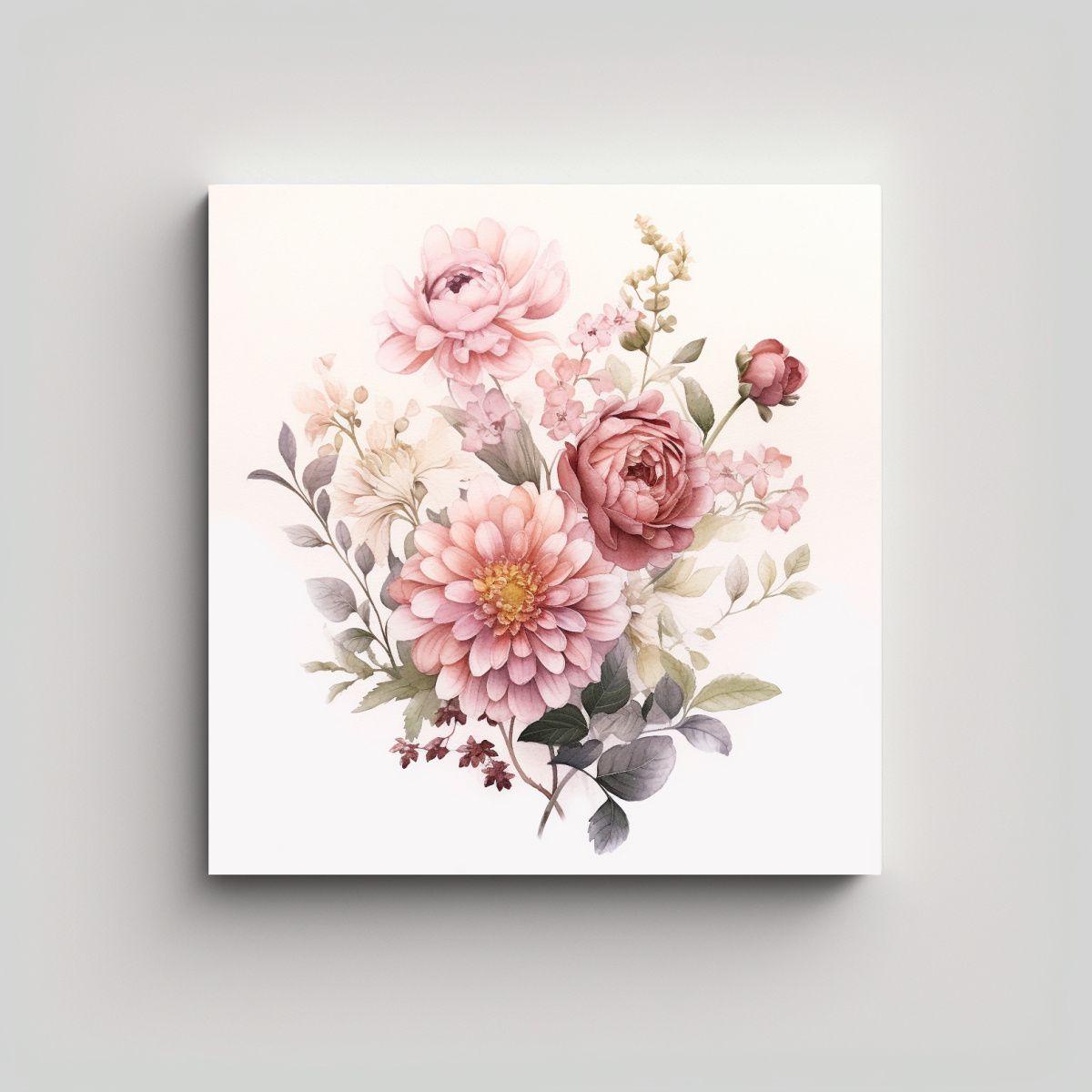 GENERICO - Cuadros Decorativos Canva Floral Camellia 70x70 Cm