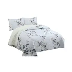 GENERICO - Cobertor Quilt con sherpa 2 plaza 230 cm x 250 cm