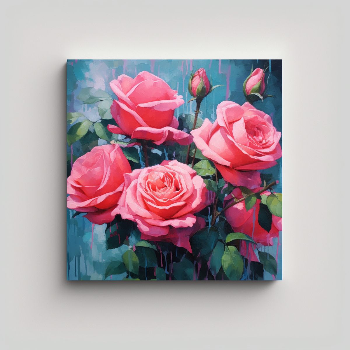 GENERICO - Arte Imagen Mágico Rosas Rosa Vibrante 70x70 Cm