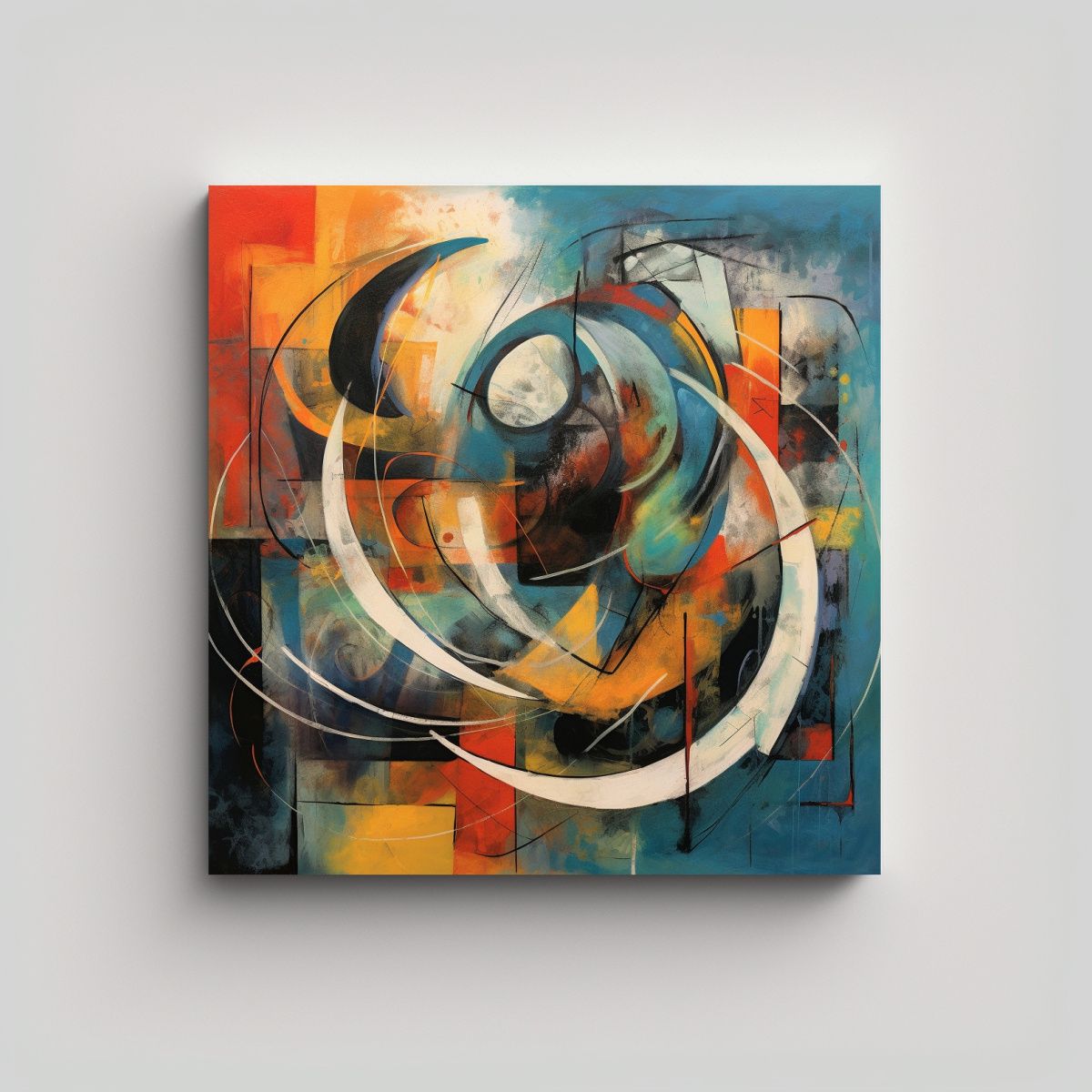 GENERICO - Pintura Abstracta Estilo Max Ruebensal En Bastidor 80x80 Cm.
