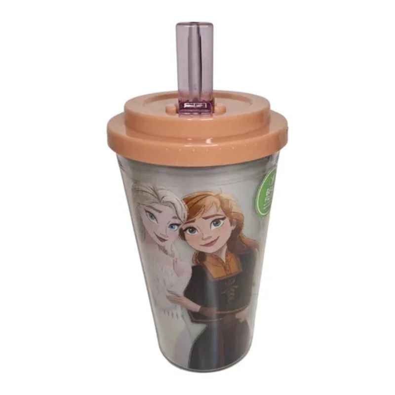 DISNEY - Botella Doble Pared 500ml Bombilla Disney- Frozen