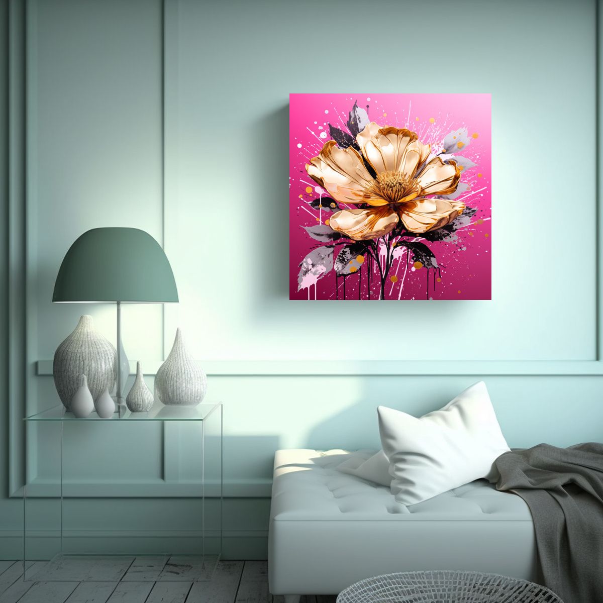 GENERICO - Cuadro De Decoración De Arte Abstracto En Tonos 80x80 Cm