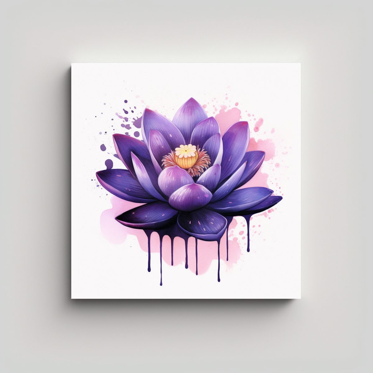 GENERICO - Cuadro Zen Emo De Loto Colorido El Arte De Pared 70x70 Cm.