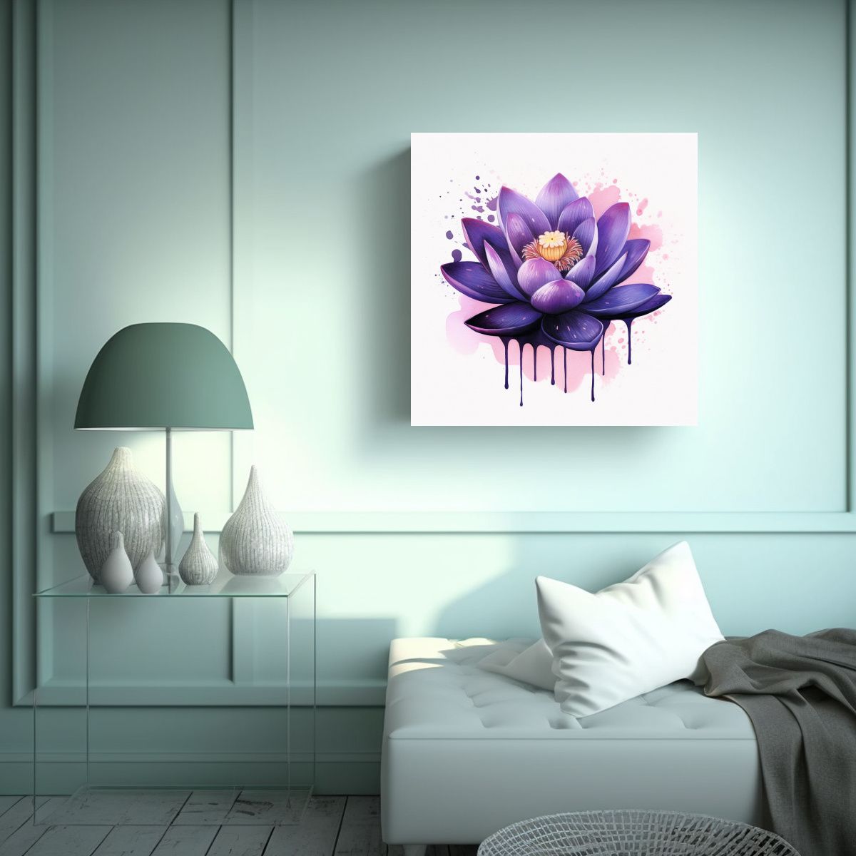 GENERICO - Cuadro Zen Emo De Loto Colorido El Arte De Pared 70x70 Cm.