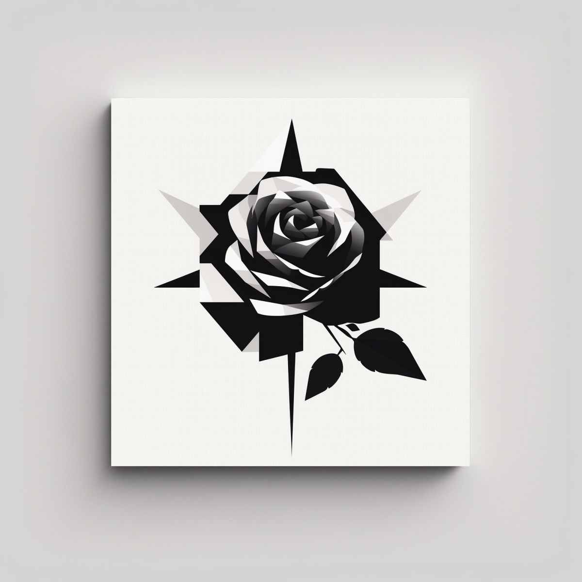 GENERICO - Ilustración Geométrica Minimalista De Rosa En 80x80 Cm