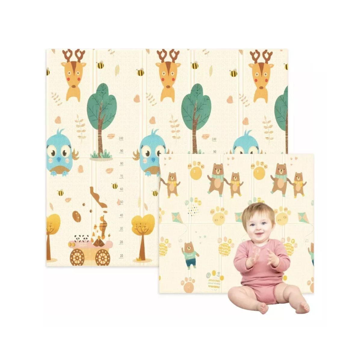 KINDA NICE - Alfombra Antigolpes Para Niños Bebes Plegable Doble Cara