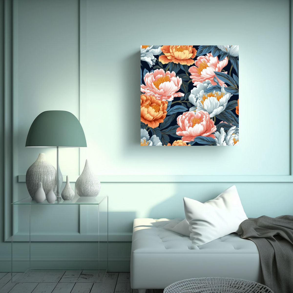 GENERICO - Cuadro Decorativo Tela En Bastidor Con Patrón De 90x90 Cm