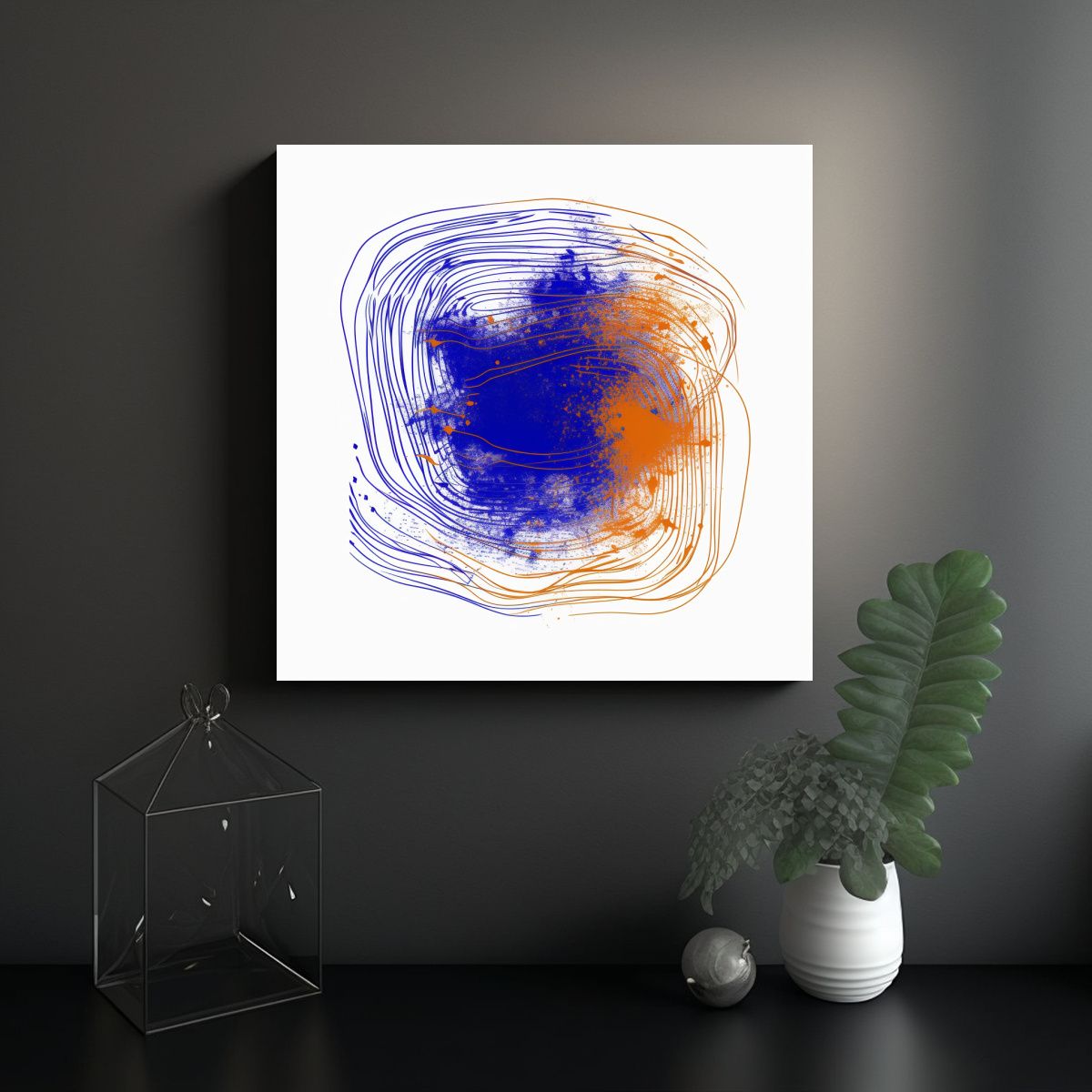 GENERICO - Pintura Abstracta Combinación Fox Para 70x70 Cm