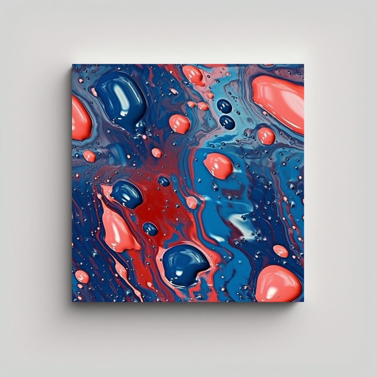 GENERICO - Pintura Abstracta En óleo En Bastidor De Madera 70x70 Cm