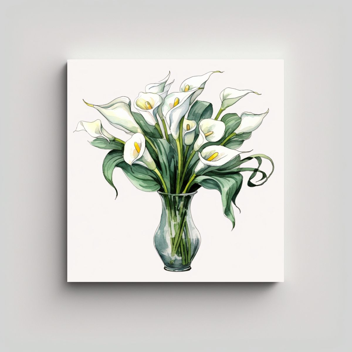 GENERICO - Cuadros Decorativos De Lirios Calla Y Arte 80x80 Cm