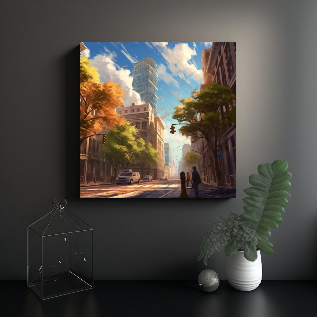 GENERICO - Cuadro Vanguardia Brillante Día Ventoso En La 90x90 Cm