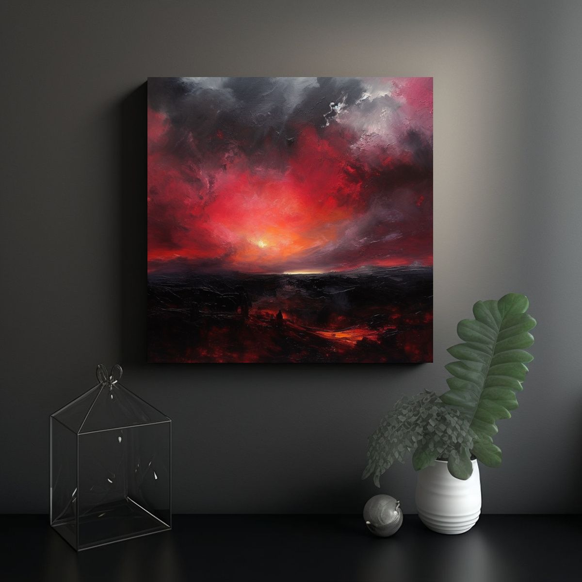 GENERICO - Cuadro Imagen Perspectiva Abstracta De Nubes 80x80 Cm.