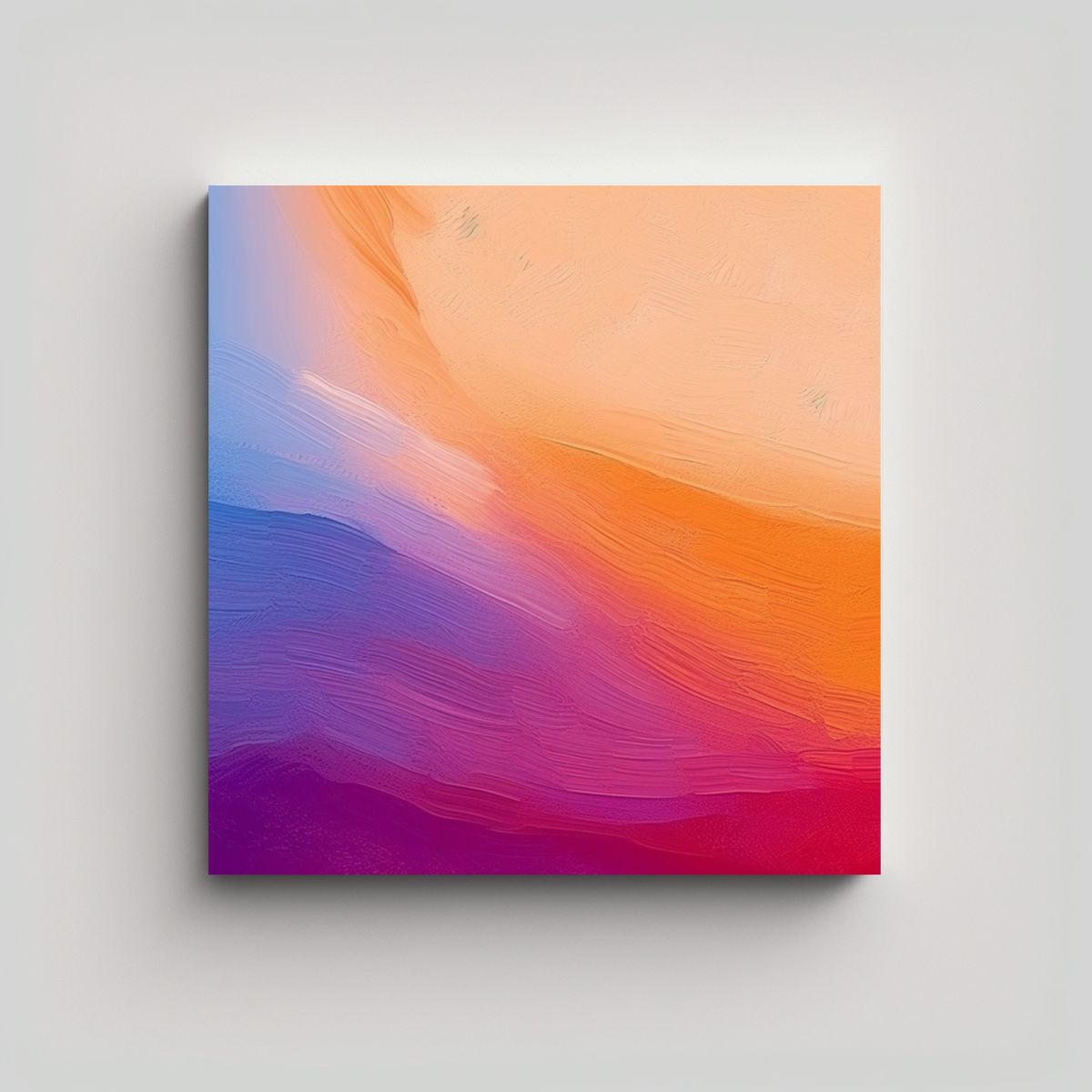 GENERICO - Diseño Abstracción Cuadrado Hogar Deco Con Dos 70x70 Cm.