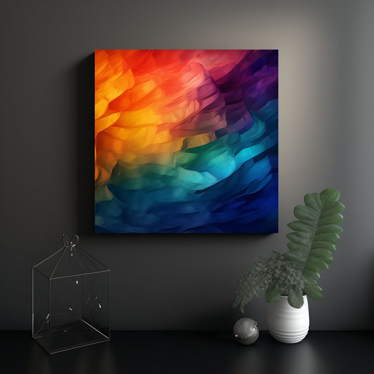 GENERICO - Cuadros Abstractos En Tela Venta De Pinturas 90x90 Cm