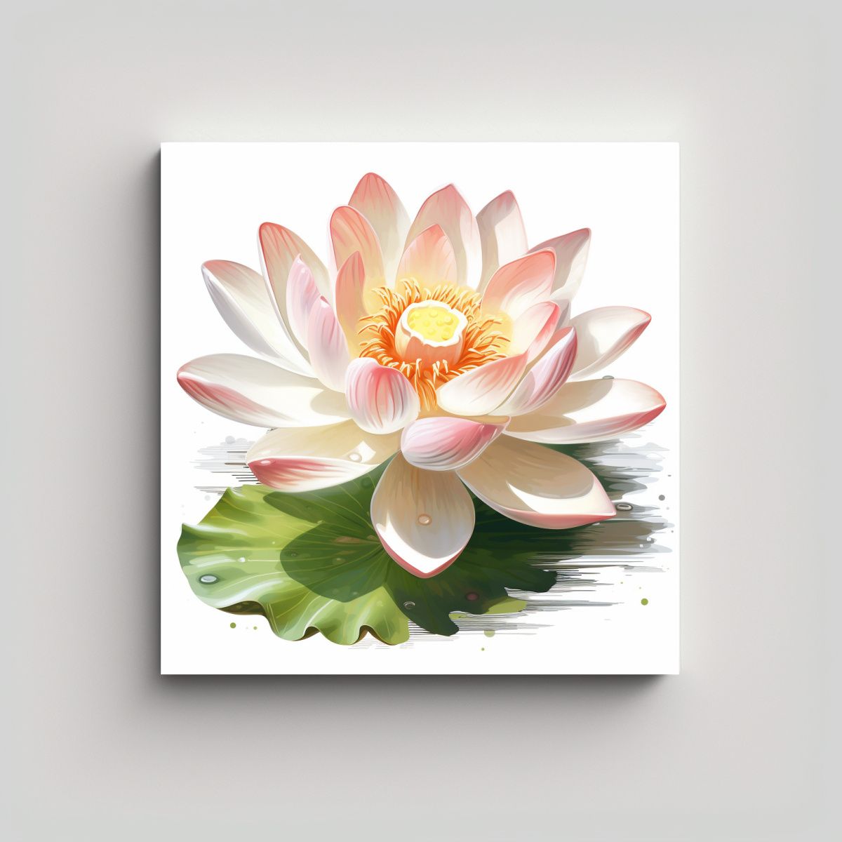 GENERICO - Cuadro Decorativo Simétrico Lotus En Óleo Con 70x70 Cm