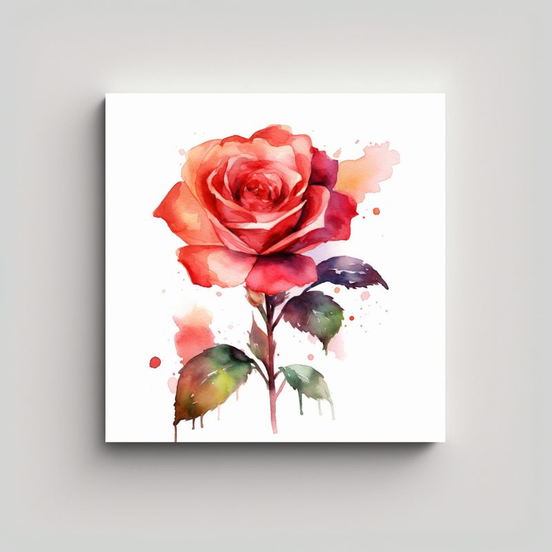 GENERICO - Arte De Pared Moderno Rosa Estilo Acuarela En 90x90 Cm