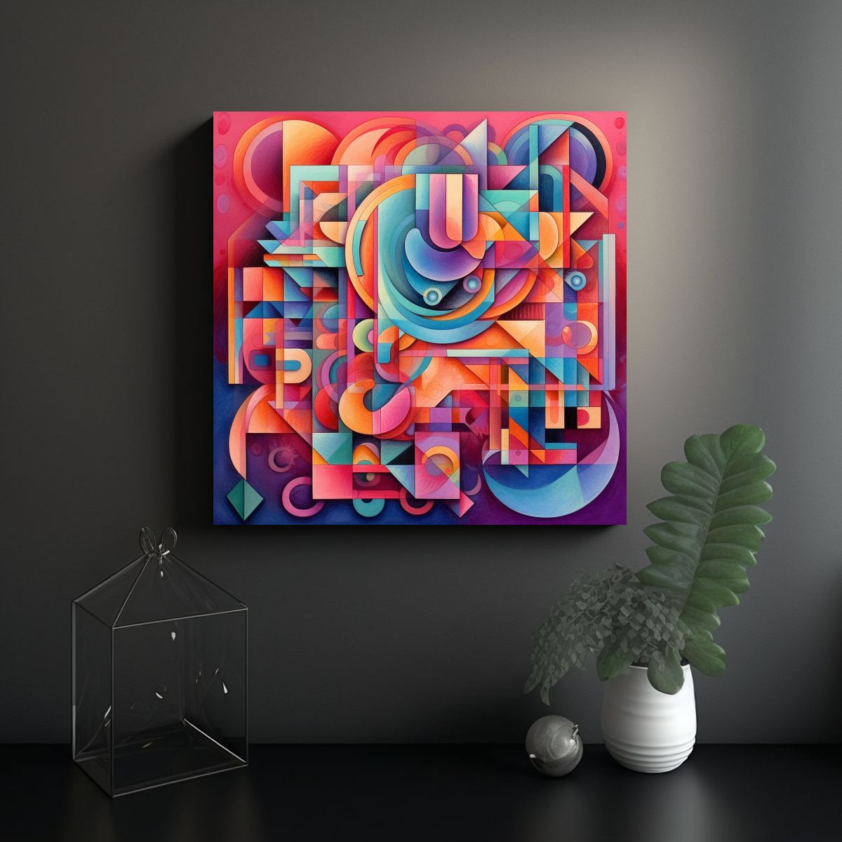 GENERICO - Cuadro Decoración Urbano Sonyak Colores Y 80x80 Cm