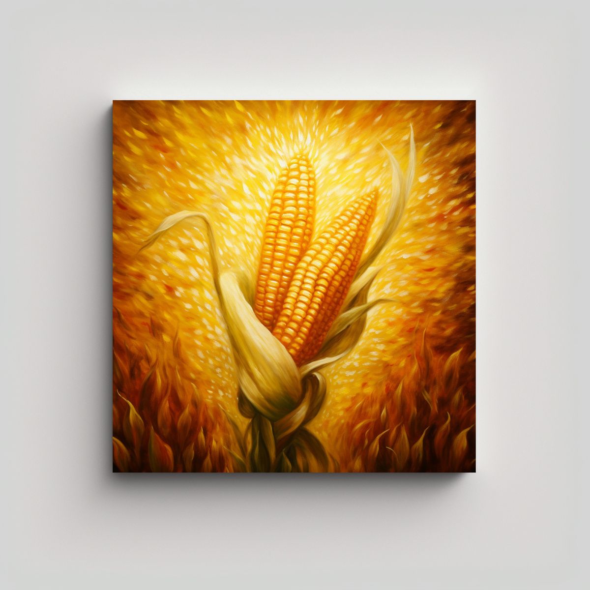 GENERICO - Pintura Abstracta De Granos De Maíz En Estilo 80x80 Cm