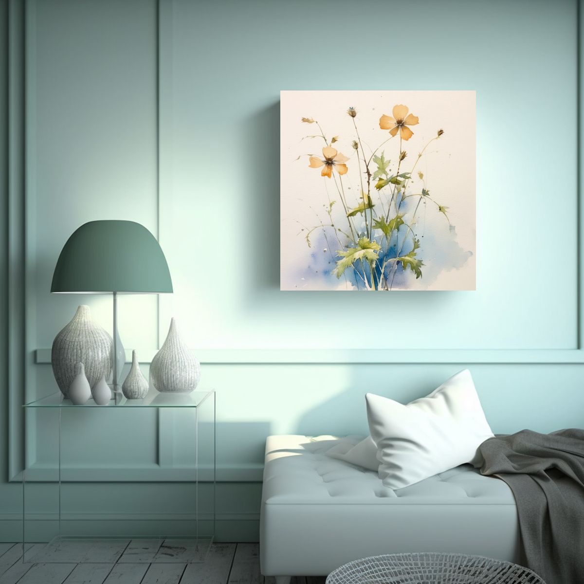 GENERICO - Inspiración Creativa Arte De Pared Con Flores 80x80 Cm