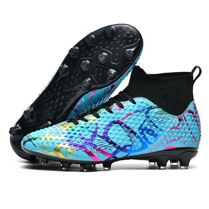 DANWEILE - Botas de fútbol con clavos largos Youth AG - Azul