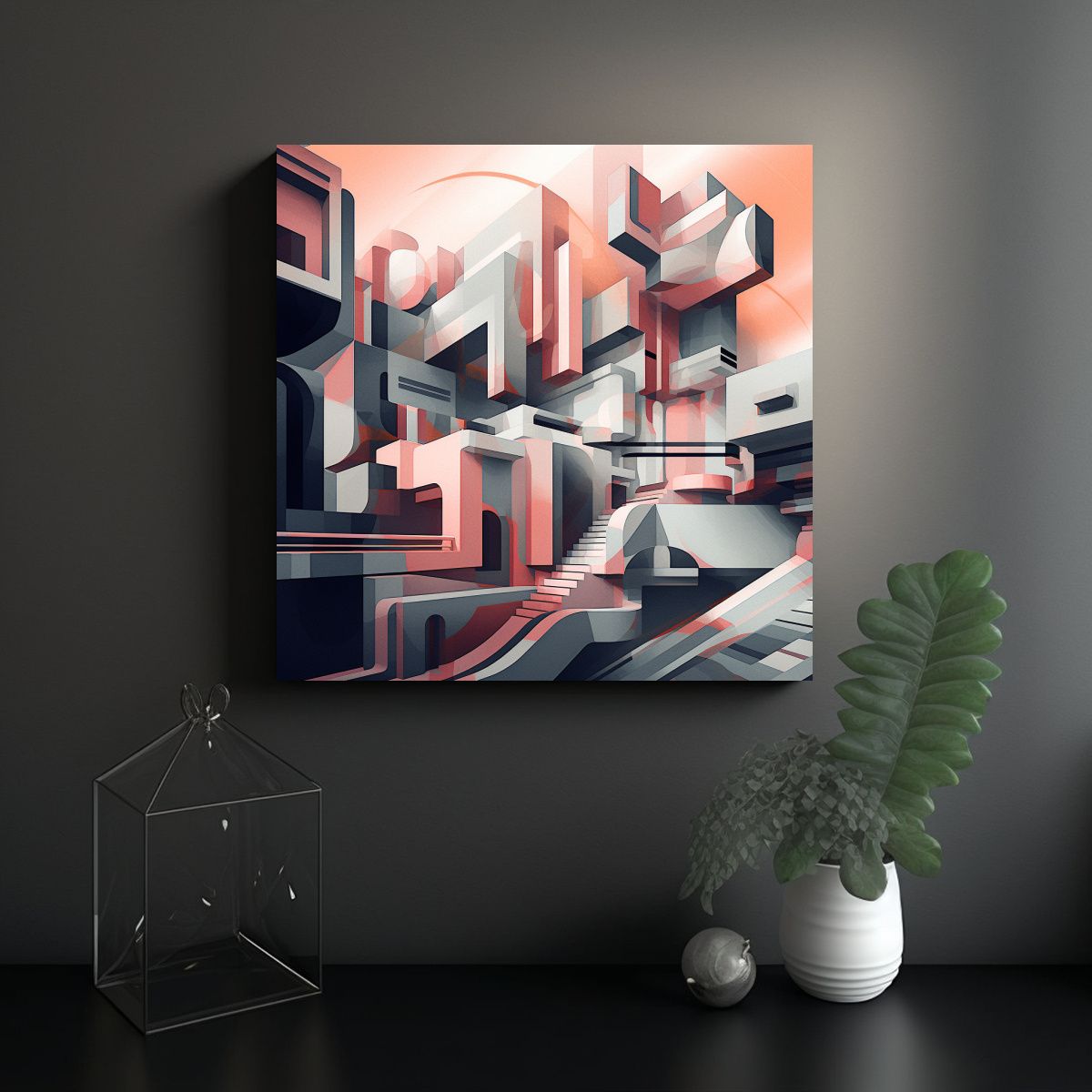 GENERICO - Cuadros Decorativos Abstractos Arquitectura Otro 70x70 Cm.