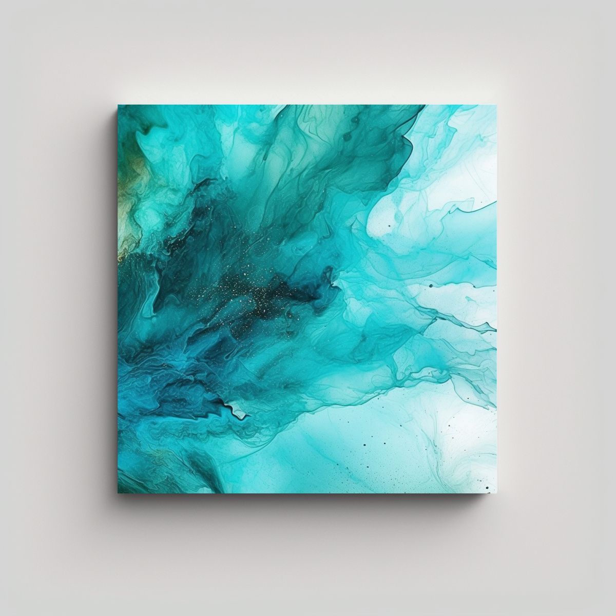 GENERICO - Cuadro En Bastidor Patrón De Viento Turquesa 80x80 Cm.