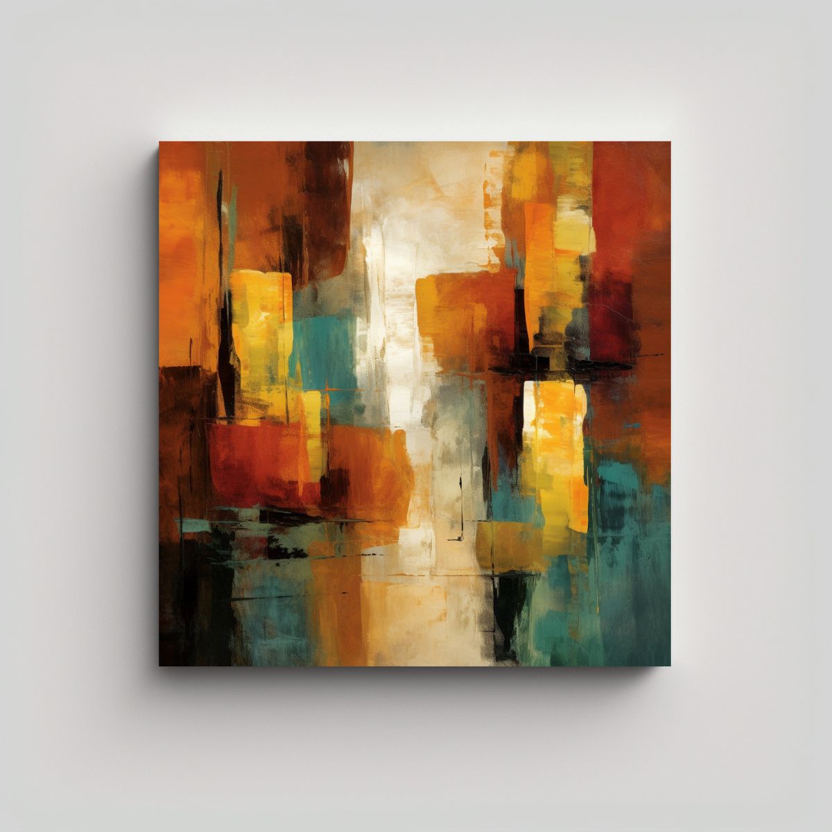 GENERICO - Cuadros Abstractos Modernos Para Decoración De 90x90 Cm.